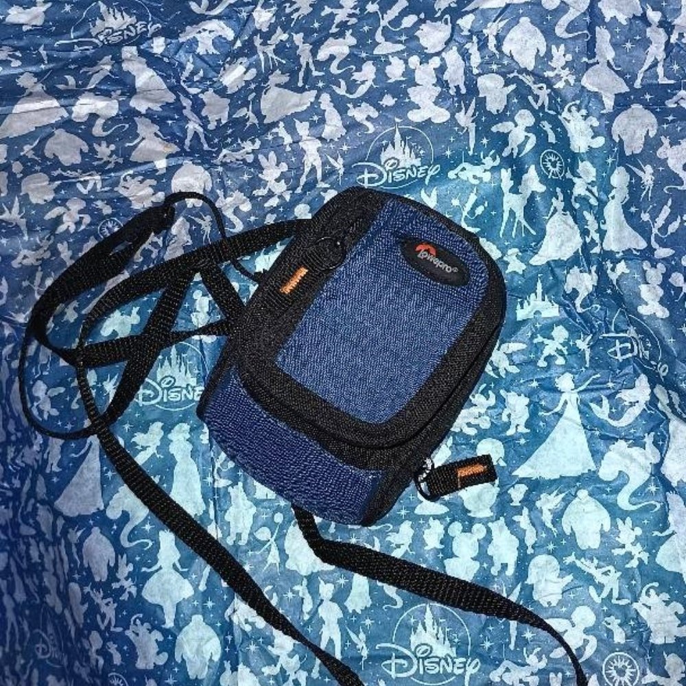 Blue Micro Camera Case Money Bag Adjustable Straps Utility PouchLots of Pockets